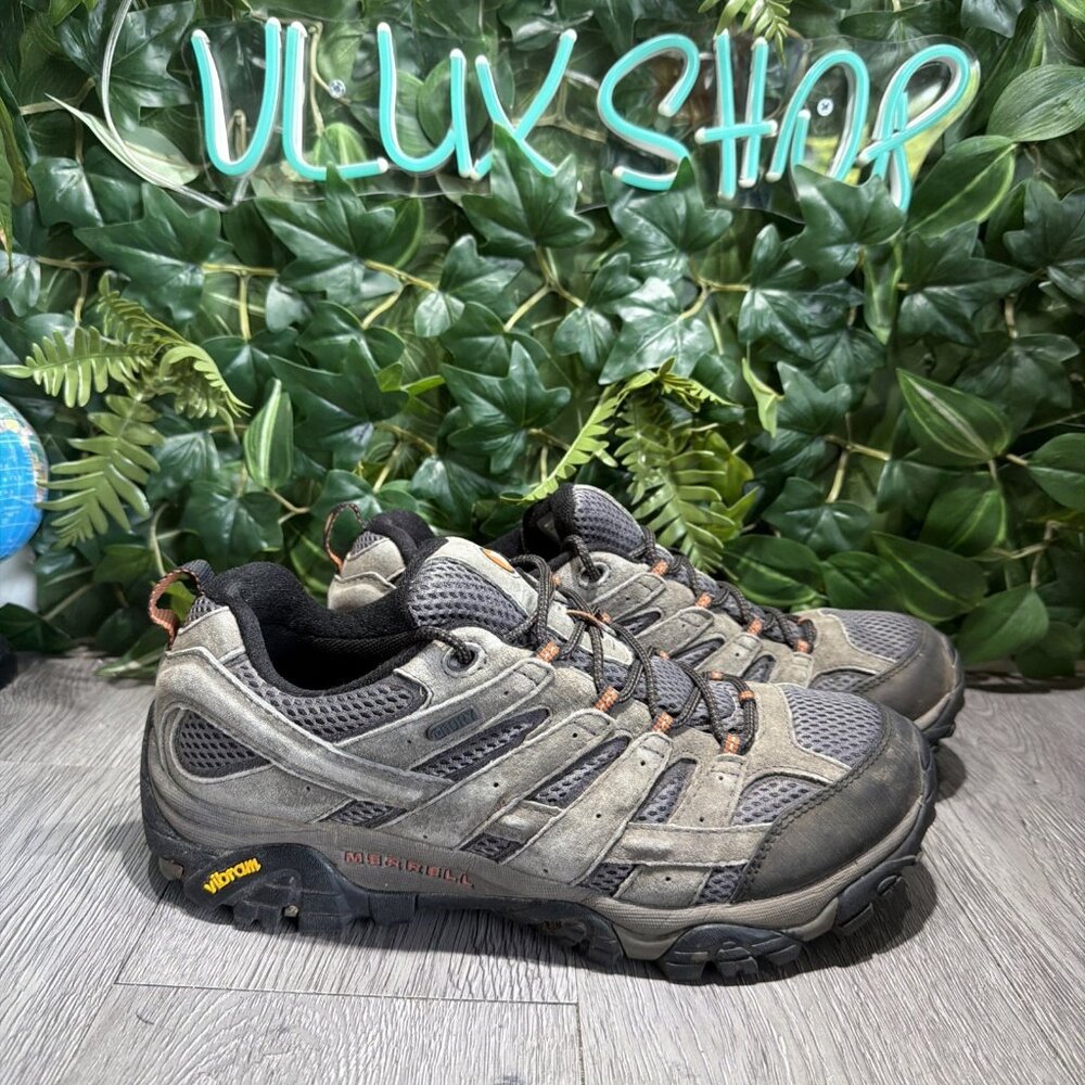 Merrell Moab 2 Beluga Gray Waterproof Hiking Boots Shoes Men's 11 J06029